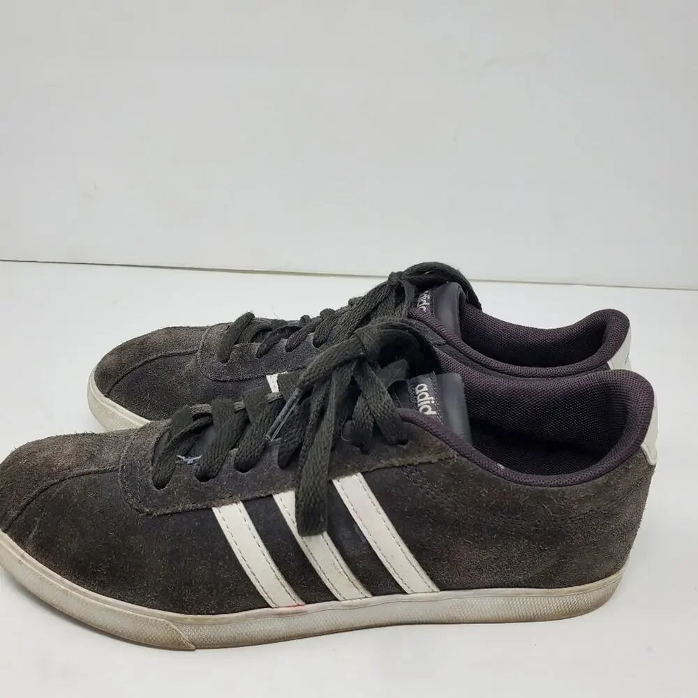 Adidas Courtset Neo Gray Suede Lace Up Low Top Sneakers Size 7.5